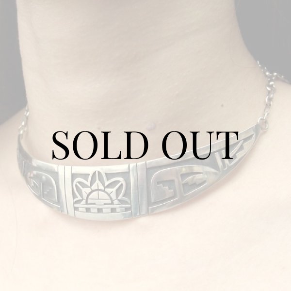 画像4: ホピ族：サンフェイス デザイン 三日月形 チョーカー (4)